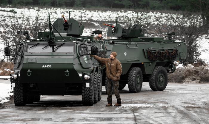 Foto: NBS Sauszemes spēku Mehanizētās kājnieku brigādes karavīri Vācijā piedalās NATO mācībās "Allied Spirit"/kar.K.Lejnieks un kpr. N.Dorobļajs/ SzS Mehanizētā kājnieku brigāde