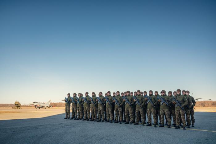 VAD karavīru zvēresta došanas ceremonija Gaisa spēku bāzē Lielvārdē