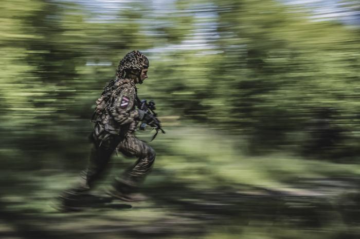 Valsts aizsardzības dienesta zemessargu apmācība / Foto: štvrsž. Gatis Indrēvics/Aizsardzības ministrija