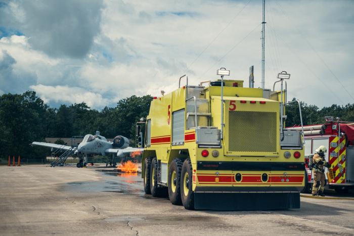 Gaisa spēku ugunsdzēsēji mācībās "Northern Strike 2024"