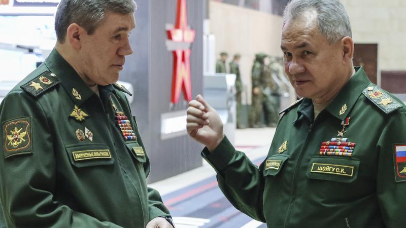 Krievijas ģenerālštāba priekšnieks Valērijs Gerasimovs un bijušais aizsardzības ministrs Sergejs Šoigu